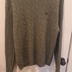 Chaps Olive Cable-Knit Men's Sweater